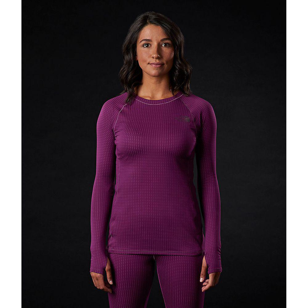 The North Face Dotknit Crew Γυναικεια Baselayers - Μωβ (TZHQ24701)